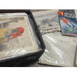 A SUITCASE OF UNFRAMED ENGRAVINGS AND EPHEMERA ETC TO INCLUDE AN 1811 THE SUN NEWSPAPER