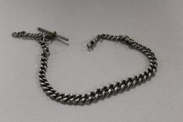 A VINTAGE HALLMARKED SILVER GRADUATING ALBERT WATCH CHAIN