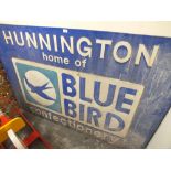 A LARGE PERSPEX ADVERTISING SIGN - HUNNINGTON HOME OF BLUE BIRD CONFECTIONARY - FROM THE FACTORY - H