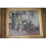 A GILT FRAMED OIL ON BOARD SIGNED MARK