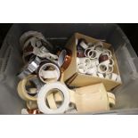 A BOX OF ROLLS OF TAPE TO INCLUDE MASKING TAPE