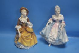 TWO ROYAL DOULTON FIGURINES - 'SOUTHERN BELLE' AND 'SANDRA' (2)