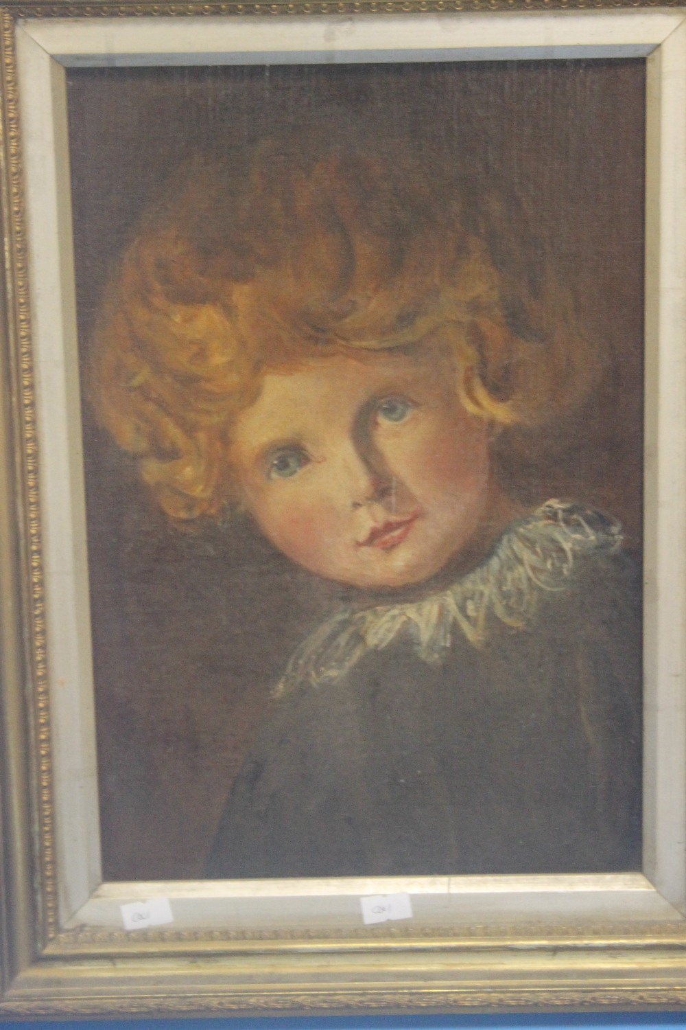 AN ANTIQUE OIL ON BOARD OF A CHILD 36 CM X 47 CM - Image 2 of 2