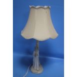 A NAO LAMP BASE WITH CREAM SHADE