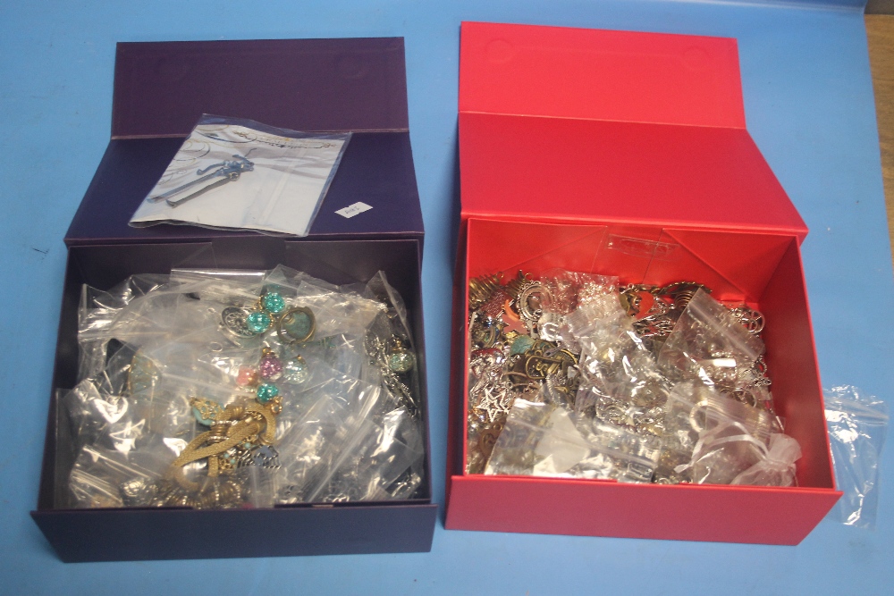 TWO BOXES OF COSTUME JEWELLERY