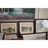 THREE FRAMED AND GLAZED WATERCOLOURS TWO SIGNED T. WELSH, THE OTHER SIGNED AMANDA JACKSON (3)