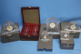 A COLLECTION OF BOXED WATERFORD CRYSTAL GLASS MAINLY CLOCKS