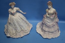 TWO ROYAL WORCESTER FIGURINES 'SPLENDOUR AT COURT' AND 'SWEETEST VALENTINE' (2)
