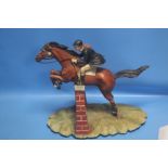 A CAPO DE MONTE SHOWJUMPING FIGURE, H 30 CM, W 33 CM