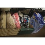 A QUANTITY OF ASSORTED CUSHIONS, BELTS ETC