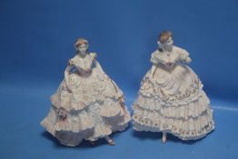 A ROYAL WORCESTER FIGURINES - 'ROYAL DEBUT' AND 'THE FAIREST ROSE' (2)