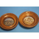 TWO FRAMED ANTIQUE PRATTWARE LIDS OF SHAKESPEARIAN INTEREST