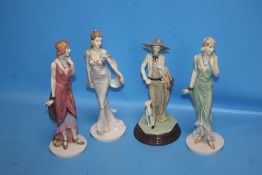 THREE ROYAL DOULTON FIGURINES - 'STEPHANIE', 'FAYE' AND 'NICOLA' TOGETHER WITH ONE OTHER FIGURINE (