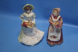 A PAIR OF ROYAL DOULTON FIGURINES - 'OLD COUNTRY ROSES' HN3692 AND 'JANE' HN3711 (2)