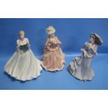 THREE FIGURINES - ROYAL WORCESTER 'KEEPSAKE' AND TWO WEDGWOOD 'CHRISTINA' AND 'GEORGIA' (3)