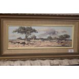 A FRAMED OIL ON BOARD SIGNED FRANCOIS BADENHORST 61 CM X 31 CM