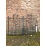 A LARGE PAIR OF CAST IRON GARDEN GATES 186 X 118 CM APPROX