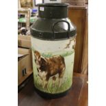 A PAINTED MILK CHURN BY UNITED DIARIES - NO LID S/D