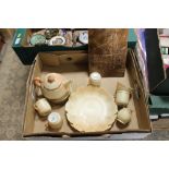 A TRAY OF LOCKE AND CO AND ROYAL WORCESTER TEAWARE ETC