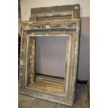 A COLLECTION OF 7 ASSORTED 19TH CENTURY GILT PICTURE FRAMES IN NEED OF RESTORATION - ASSORTED