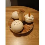 A CARLTONWARE NOVELTY CRUET MODELLED AS MUSHROOMS