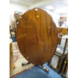 A 19TH CENTURY MAHOGANY TILT TOP PEDESTAL TABLE