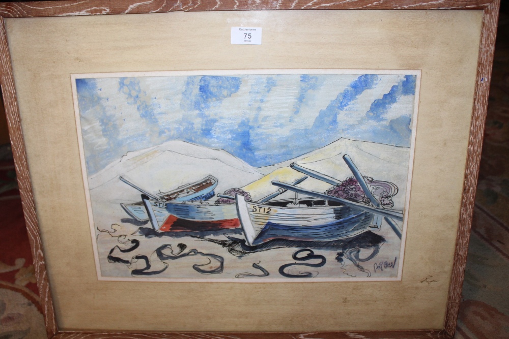 (XX). A beach scene with boats 'Fishing Boasts at Bottels Bay, Cape Peninsula, South Africa' see - Image 3 of 3