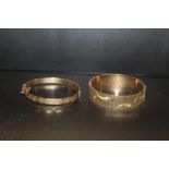 TWO VINTAGE GOLD PLATED BANGLES