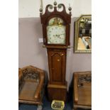 H. FOX OF BEVERLEY - AN EIGHT DAY LONGCASE CLOCK, TWIN WEIGHTS, KEY, H 221 CM TO INCLUDE PENDULUM