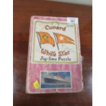 A BOXED VINTAGE CHAD VALLEY CUNARD WHITE STAR JIGSAW PUZZLE