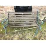 A CAST METAL ENDED GARDEN BENCH A/F W - 133 CM