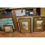 A QUANTITY OF PICTURES TO INCLUDE RAF INTEREST, PAIR OF WATERCOLOURS BY MASTERS ETC...