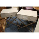 A PAIR OF MODERN SHOW HOME SINGLE DRAWER SIDE TABLES - W 54 CM (2)