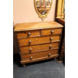 A VICTORIAN CHEST OF SCUMBLED PINE DRAWERS, H 108 CM, W 102 CM