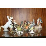 A COLLECTION OF ASSORTED CERAMIC BIRD FIGURES TO INCLUDE NAO AND SPODE ETC (14)