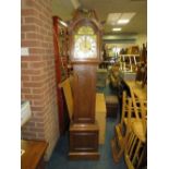 AN OAK REPRODUCTION CHIMING LONGCASE CLOCK H-192 CM - PENDULUM