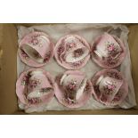A SET OF SIX ROYAL ALBERT FESTIVAL SERIES LYRIC CUPS AND SAUCERS
