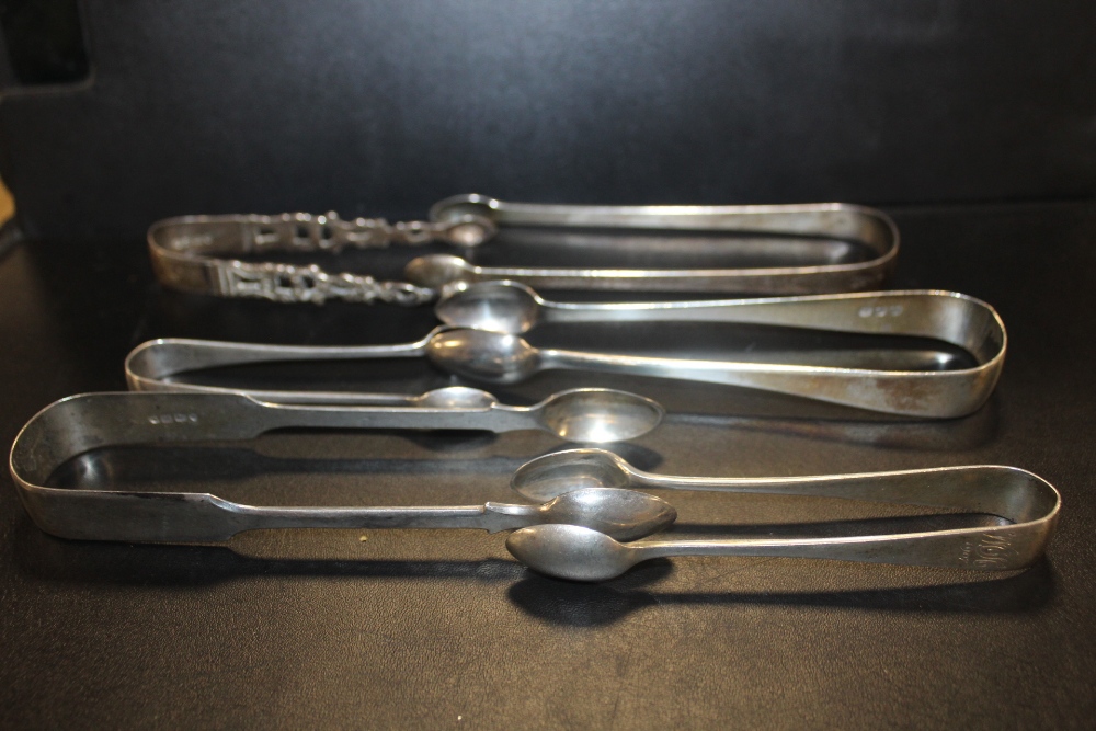 SIX PAIRS OF HALLMARKED SILVER SUGAR TONGS