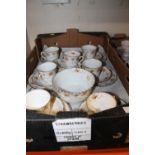A TRAY OF ADEN CHINA TEA WARE TO INCLUDE CUPS AND SAUCERS