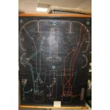A VINTAGE OSTEOLOGY ANATOMY ETC DIAGRAM MARKED P SOUGHY 1948 LOWER RIGHT 133CM X 99CM