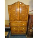 AN ART DECO WALNUT TALLBOY H-158 W-76 CM S/D