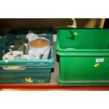 TWO BOXES OF DENBY GREEN WHEAT AND J G MEAKIN CHINA (PLASTIC TRAYS NOT INCLUDED)