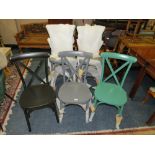 SEVEN ASSORTED MODERN INDUSTRIAL STYLE DINING CHAIRS