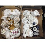 TWO TRAYS OF ASSORTED CHINA TO INCLUDE HAND SIGNED EXAMPLES, SHERIDAN CHINA ETC