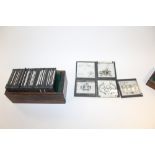 A BOX OF MAGIC LANTERN GLASS SLIDES TO INCLUDE ENGINEERING / TECHNICAL EXAMPLES