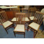 A SET OF SIX MAHOGANY EARLY 20TH CENTURY DINING CHAIRS
