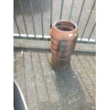 A VINTAGE TERRACOTTA CHIMNEY POT - VENTED