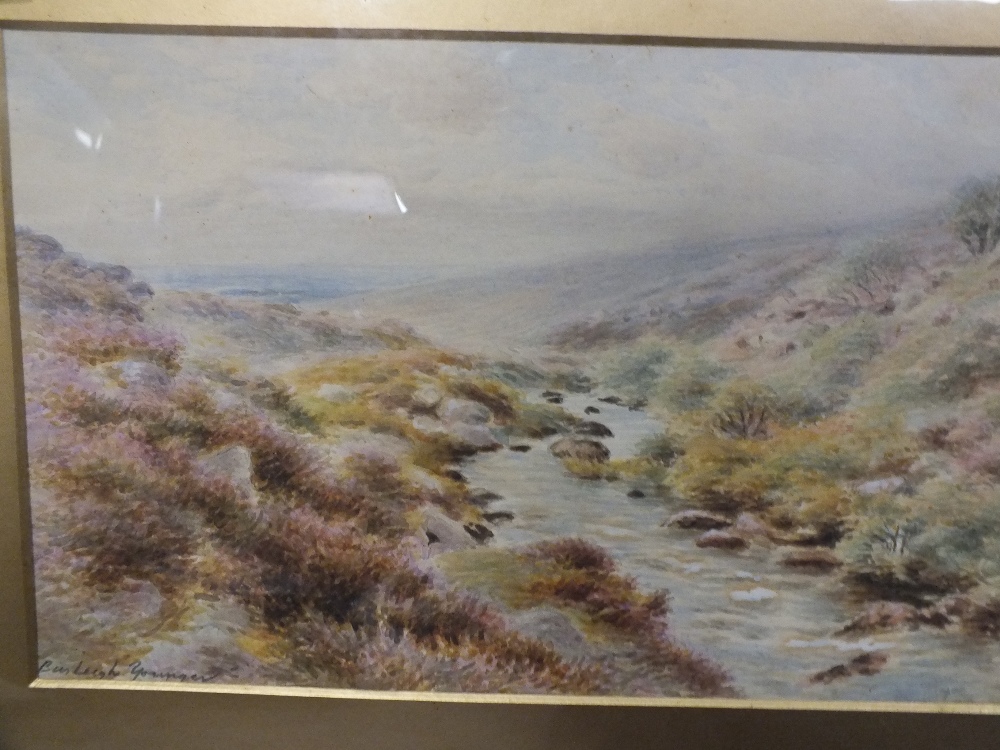 A PAIR OF GILT FRAMED AND GLAZED WATERCOLOURS OF MOORLAND SCENES SIGNED BURLEIGH YOUNGER LOWER RIGHT - Bild 4 aus 5