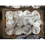 A TRAY OF ROYAL ASCOT TRIOS AND REGENCY CHINA CUPS AND SAUCERS