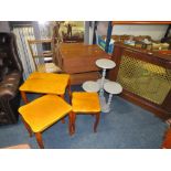 A COLLECTION OF ASSORTED FURNITURE TO INCLUDE RADIATOR COVER, TROLLEY, MIRROR, WOT-NOT ETC (7)
